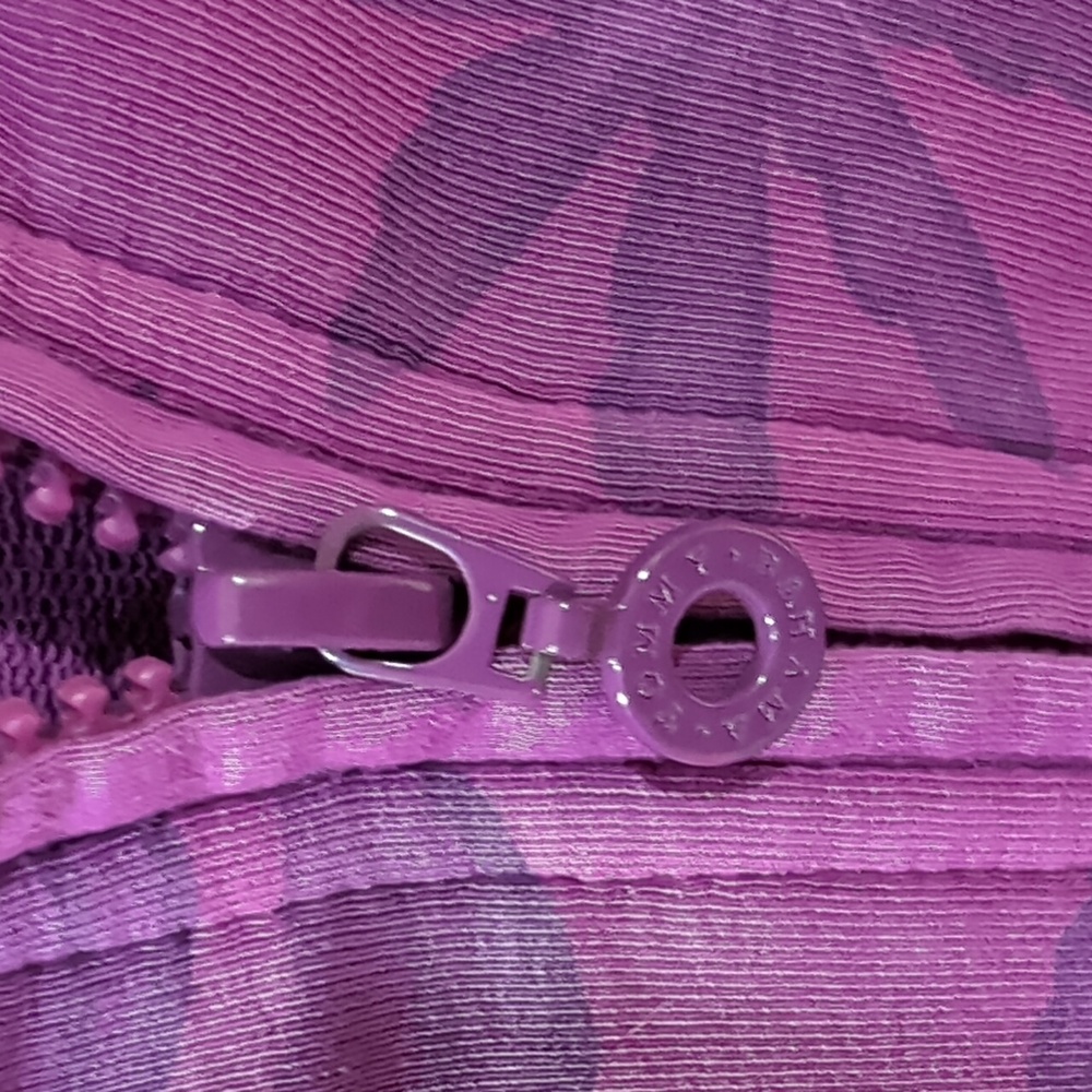 Purple Floral Zip-Up Jacket M - Picture 9 of 15